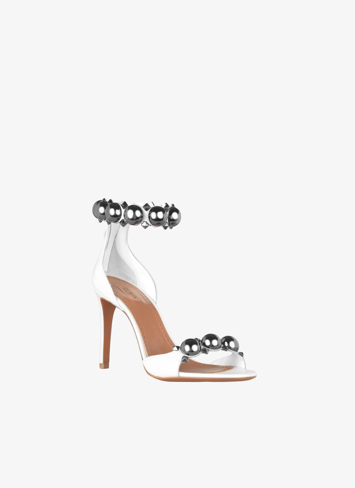 SANDALS VEAU2 BOMBE METAL WHITE ALAÏA WHITE  SANDALS VEAU2 BOMBE METAL WHITE